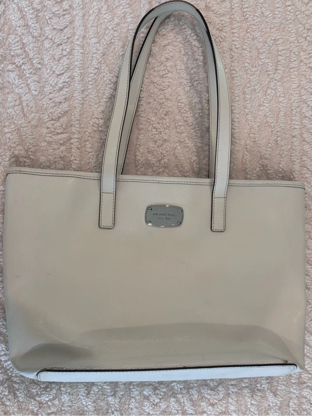Michael Kors Cream Leather Shoulder Tote